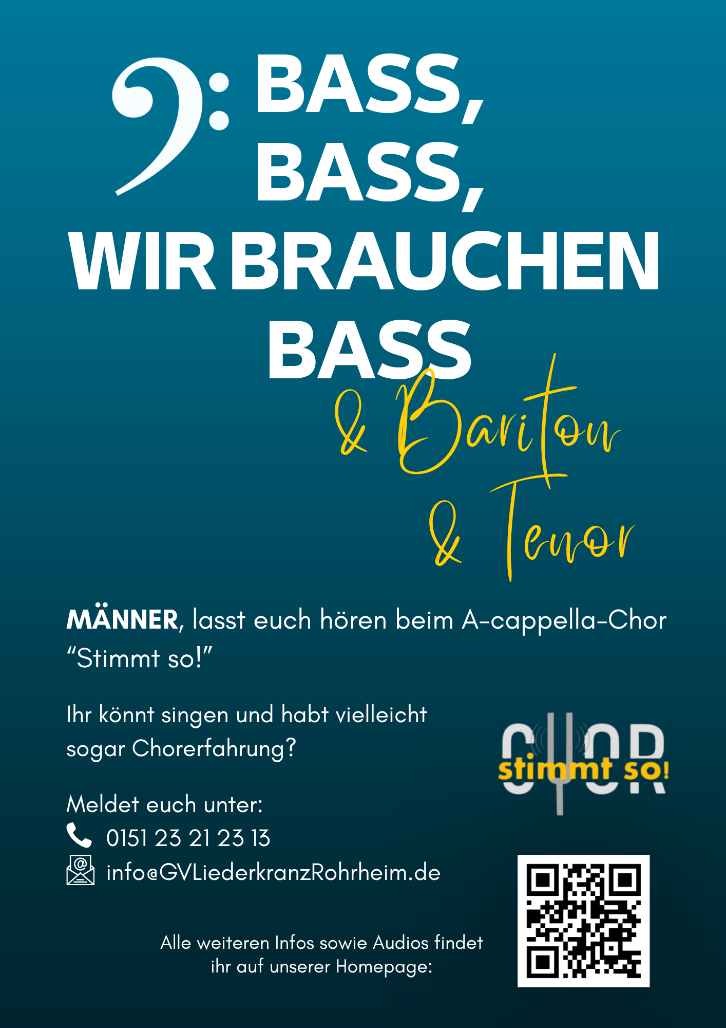 Männerstimmen gesucht!